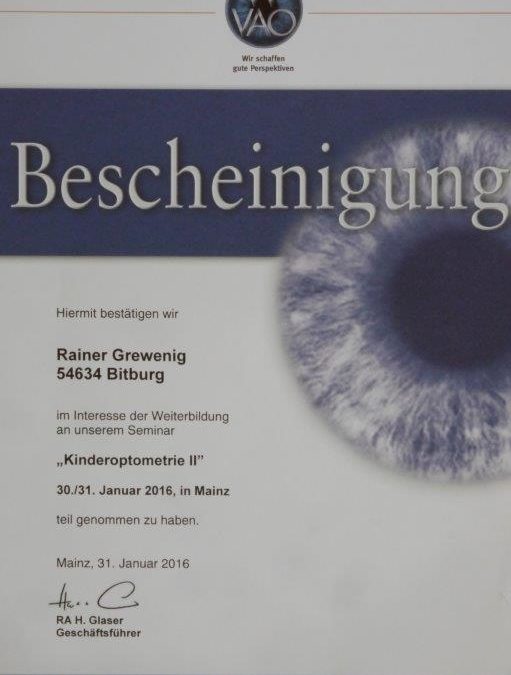 Augenoptiker für Kinder in Bitburg